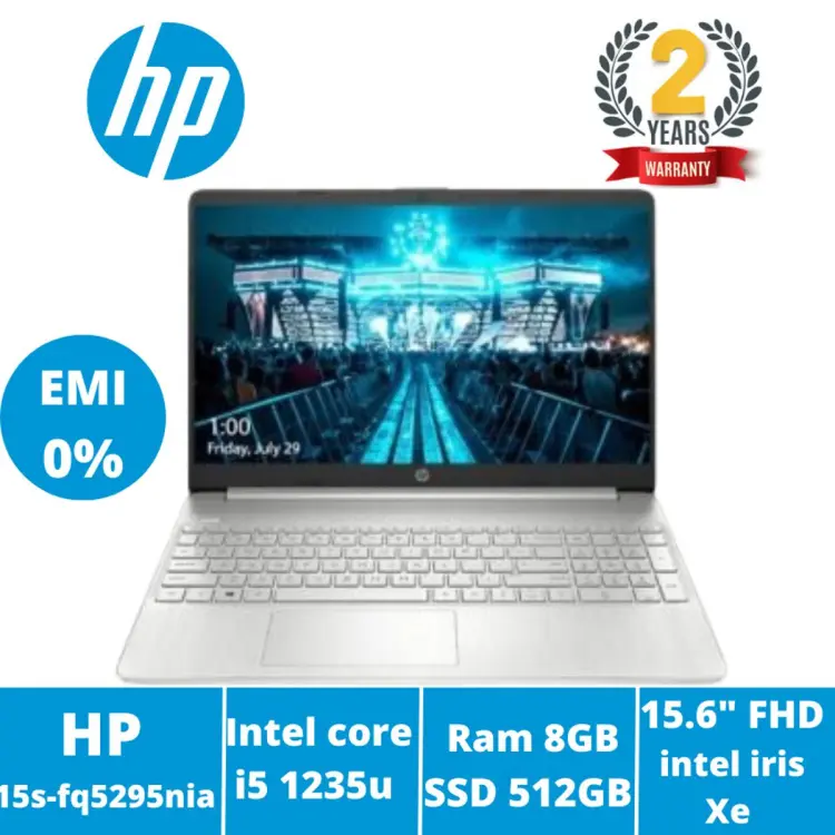 HP 15s-fq5295nia core i5-1235u 12th gen 8GB ram 512GB SSD